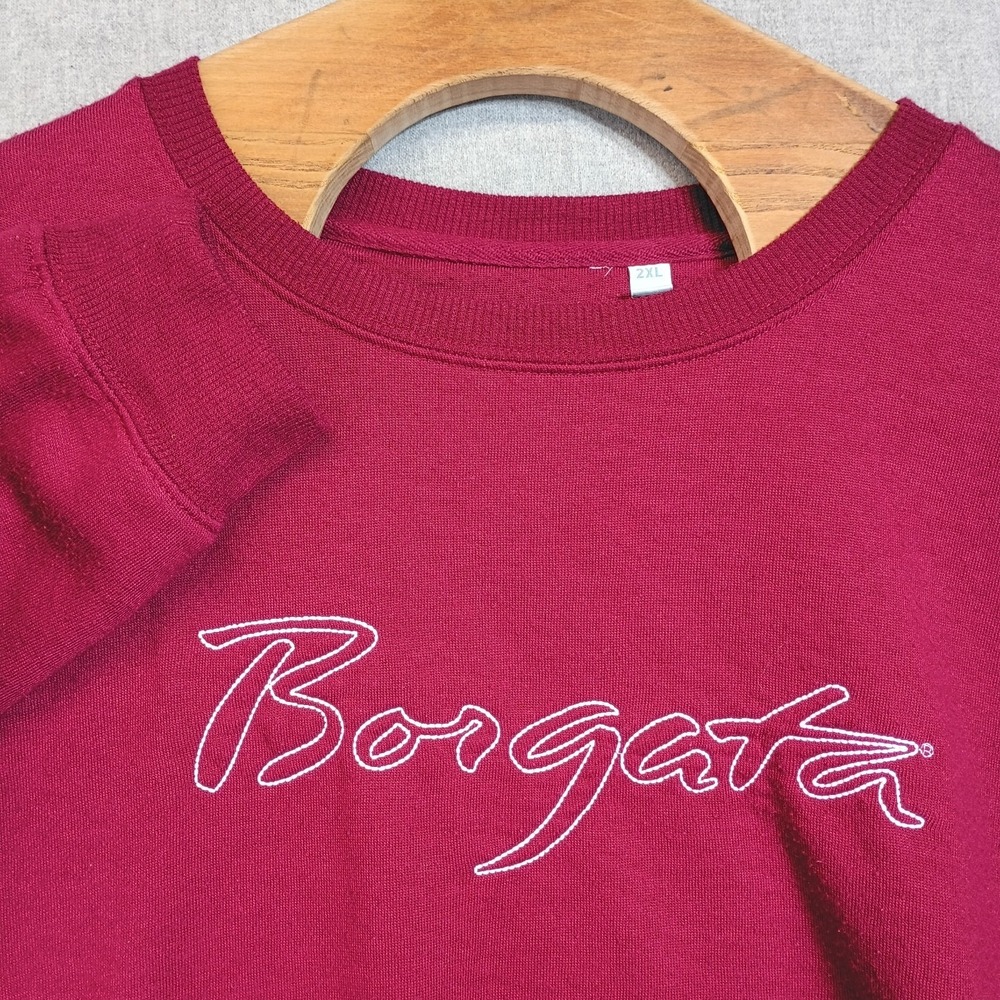 Borgata Casino Women's XXL Crewneck Sweatshirt Burgundy Pullover Resort Boxy Fit